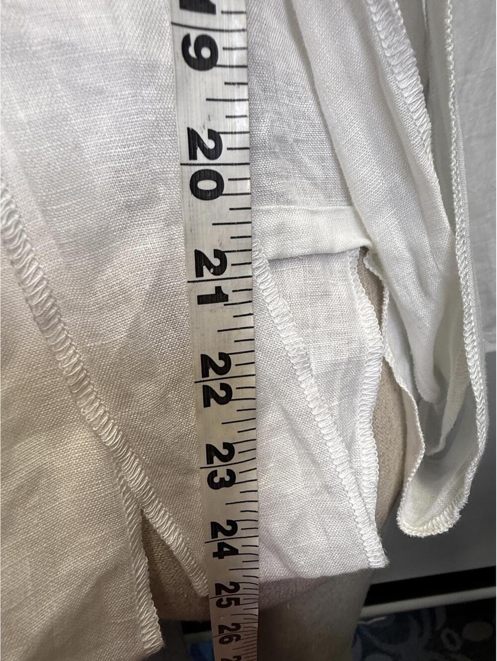 DESIGNER BODIL LINEN WHITE BLOUSE - L - Picture 5 of 8